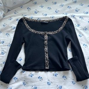 Black long sleeve top